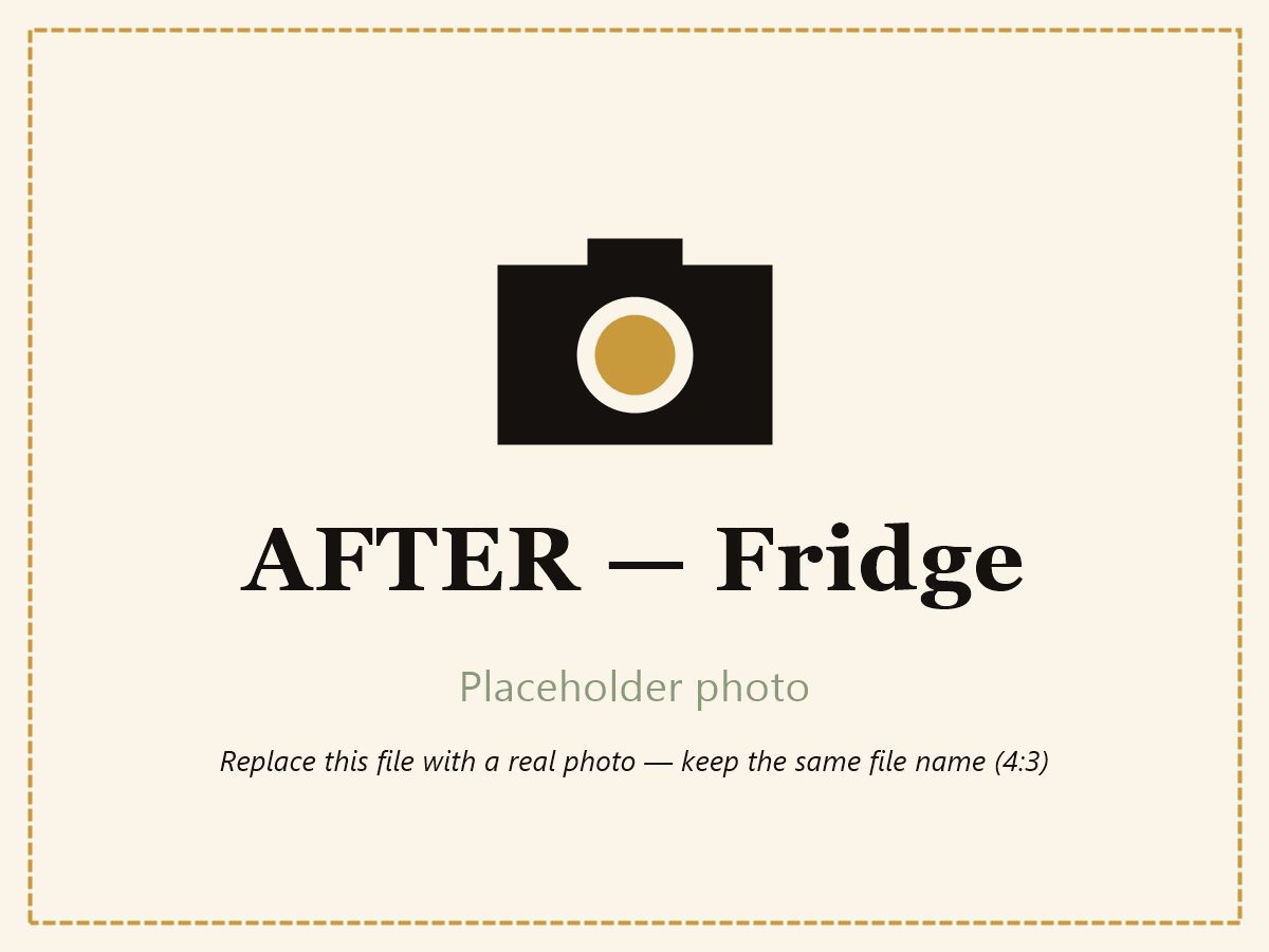Fridge after cleaning