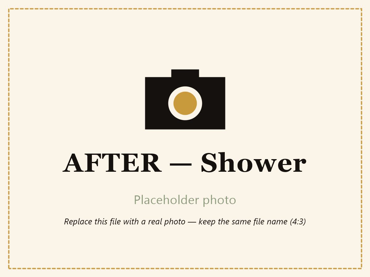 Shower after cleaning
