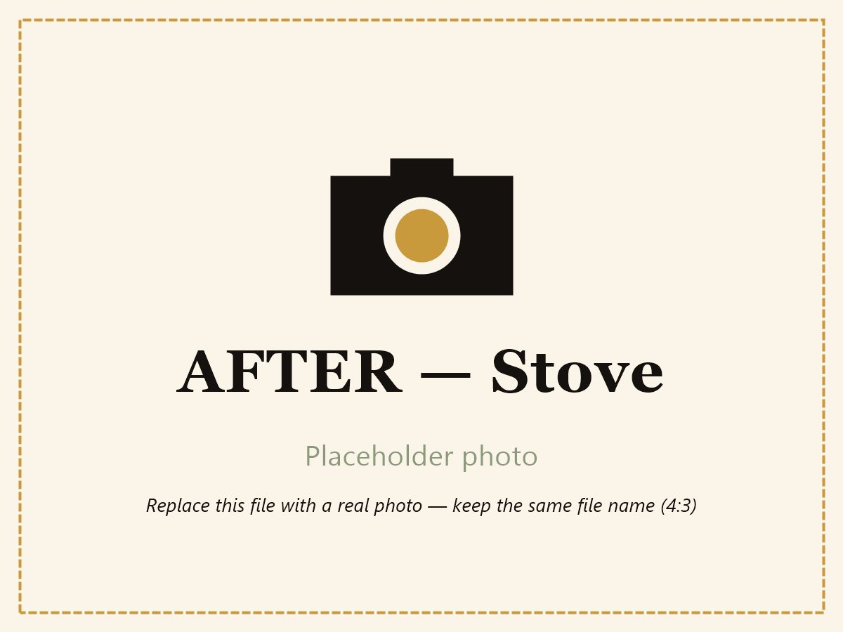 Stove after cleaning