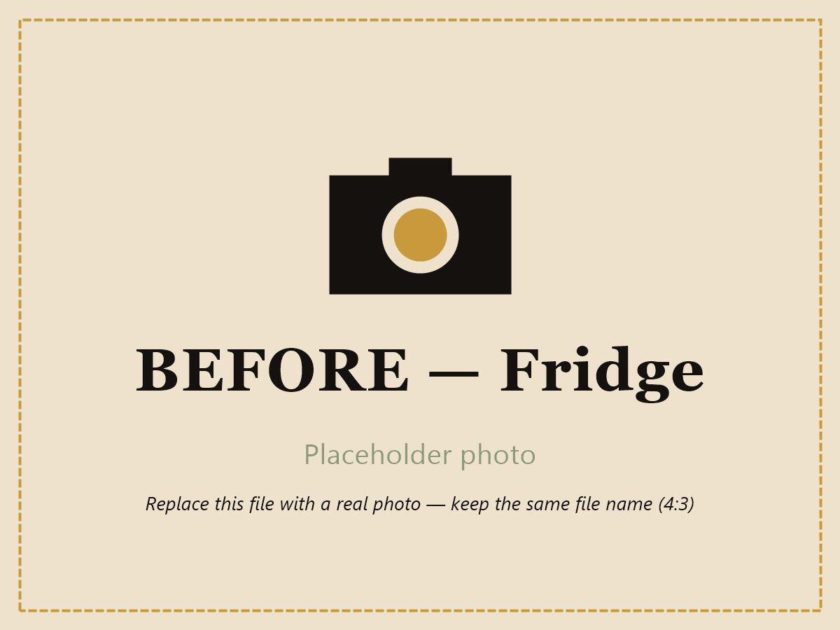 Fridge before cleaning